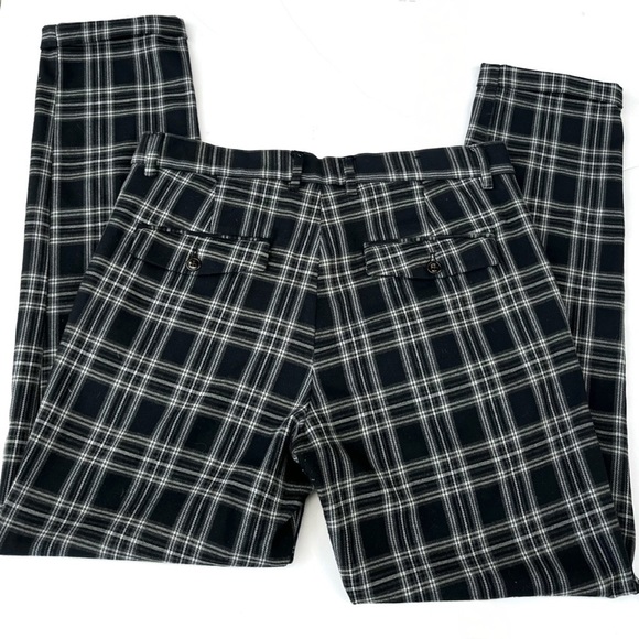 Zara Black And White Checkered Plaid Classic Regular Fit Trouser Pants - Picture 5 of 12